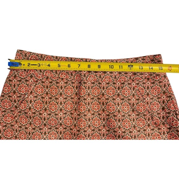 Banana Republic Silk Blend Skirt Geometric Medallian Posh Career Fall Spice 4 - Picture 8 of 14